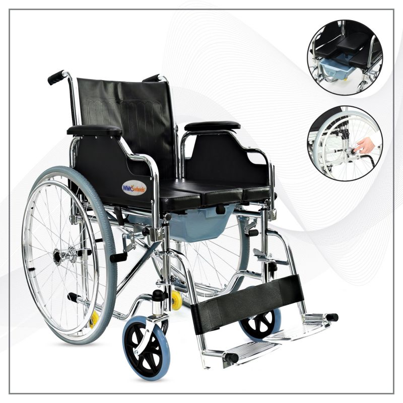 ABCTEKS AL 08-04 L Kromajlı Lazımlıklı Özellikli Tekerlekli Sandalye